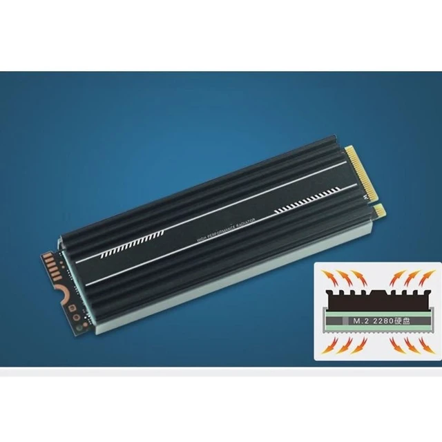 Alt view image 11 of 12 - Heatsink Aluminum for M.2 Cooling Cooler Heat Sink Heat Thermal Pad for M.2 NVME PCIE 2280 SSD Hard Drive Disk Radiator (Black)