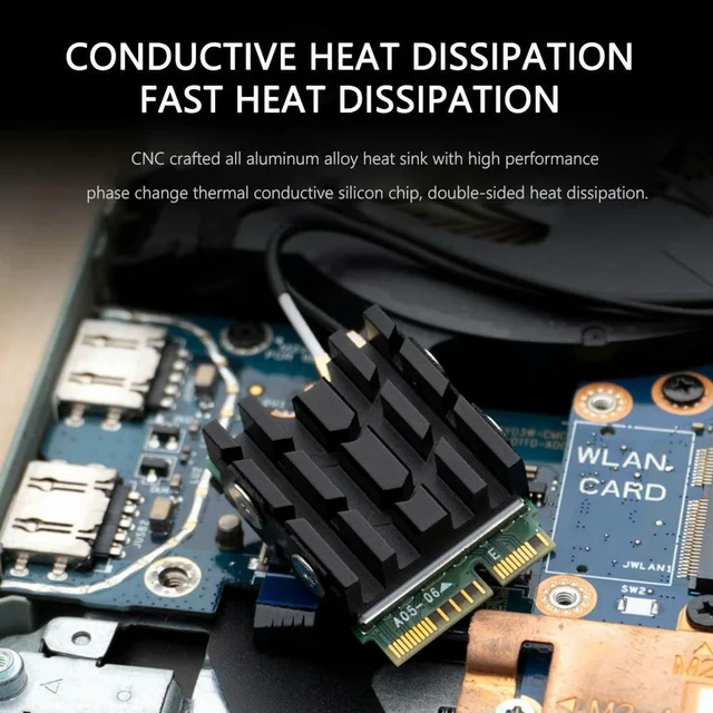 Alt view image 10 of 14 - M.2 Solid Disk Drive Radiator M.2 NVME 2230 SSD Heatsink SSD Heat Sink for Desktop Computer 2230 SSD Cooling 2230 SSD Heatsink