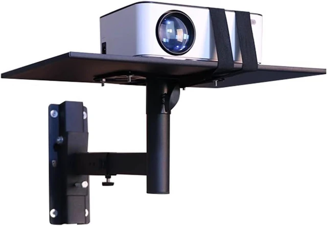 Alt view image 6 of 10 - Projector Stand Projector Bracket Wall Mounted with Tray Training Universal Pan Tilt Adjustment Shelf Meeting Projector Shelf Projector Mount for Wall