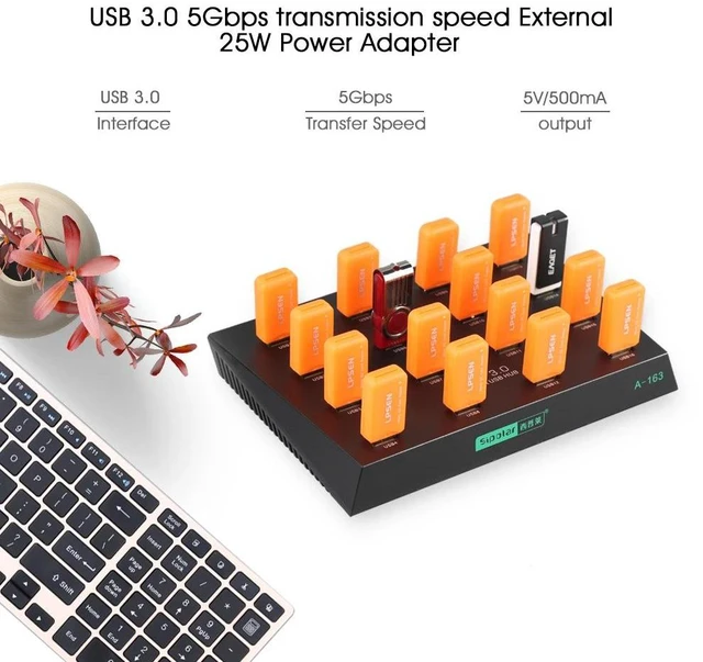 Alt view image 9 of 10 - best desktop 16 ports USB 3.0 duplicator hub USB flash driver copier with free copy software