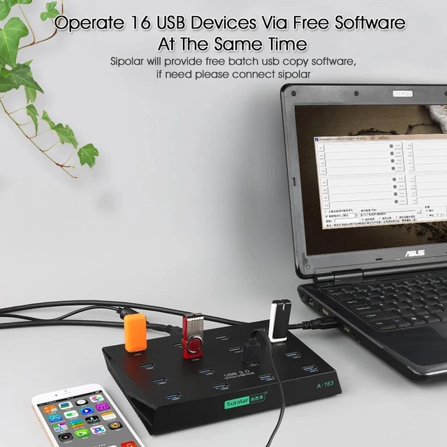 Alt view image 10 of 10 - best desktop 16 ports USB 3.0 duplicator hub USB flash driver copier with free copy software
