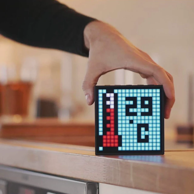 Alt view image 10 of 12 - Divoom Timebox Evo Portable Bluetooth Pixel Art Speaker with 256 Programmable LED Panel 3.9 x 1.5 x 3.9 inches - Black