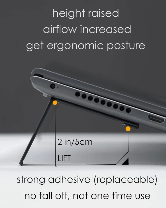 Alt view image 9 of 14 - Aulumu G07 Pop Up Leg Stands Laptop, Super Portable Cooling Laptop Stand, Ergonomic Laptop Riser Lift for Desk for MacBook, All Laptops, Tablets, 8-20'', Black