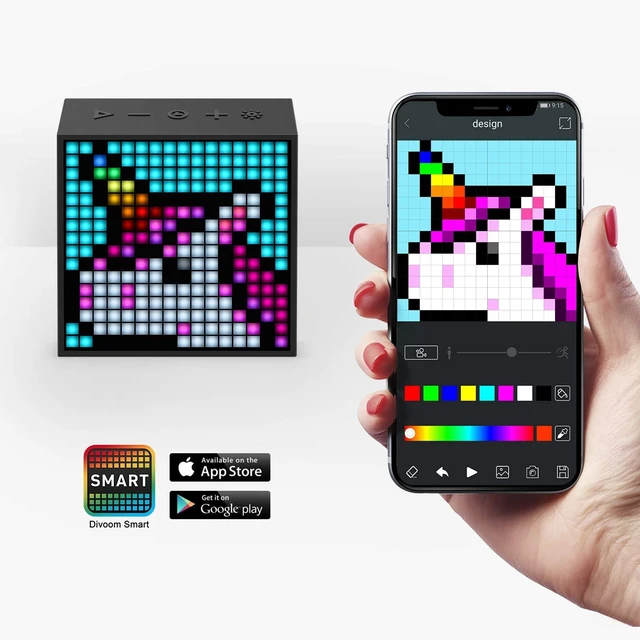 Alt view image 8 of 12 - Divoom Timebox Evo Portable Bluetooth Pixel Art Speaker with 256 Programmable LED Panel 3.9 x 1.5 x 3.9 inches - Black
