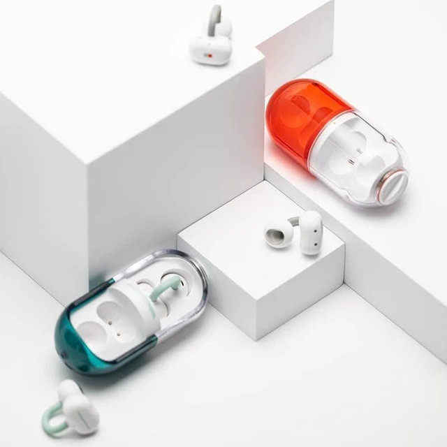 Alt view image 7 of 12 - Moondrop Pill Open Ear Headphones OWS Hanging Earphones IPX4 Ear Clip Wireless Earbuds (Red)