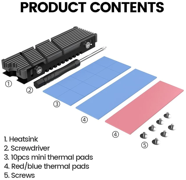 Alt view image 14 of 14 - Weastlinks Cooler II 2280 SSD Heatsink M.2 NVME Radiator Magnesium Aluminum Alloy PC Efficient Radiator with Thermal Silicone pad