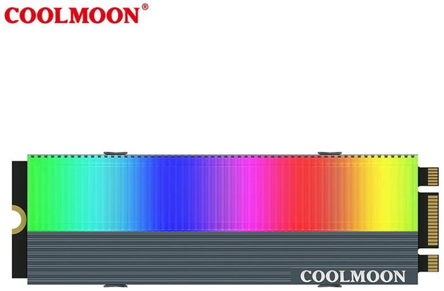 Alt view image 8 of 10 - Colorful ARGB M2 SSD Heatsink 5V 3Pin NVME NGFF M.2 2280 Solid State Drive Hard Disk Cooling Radiator Heat Sink Cooler Vest Aluminum Heat Sink with Thermal Pad