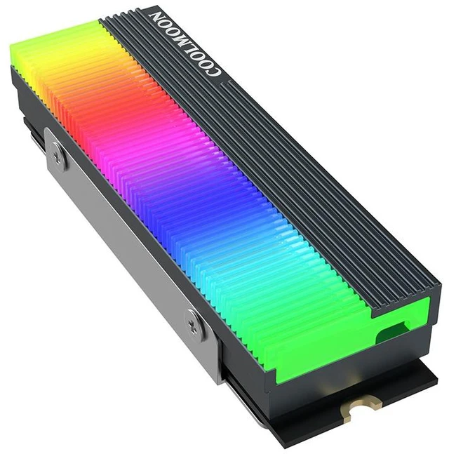 Alt view image 9 of 10 - Colorful ARGB M2 SSD Heatsink 5V 3Pin NVME NGFF M.2 2280 Solid State Drive Hard Disk Cooling Radiator Heat Sink Cooler Vest Aluminum Heat Sink with Thermal Pad