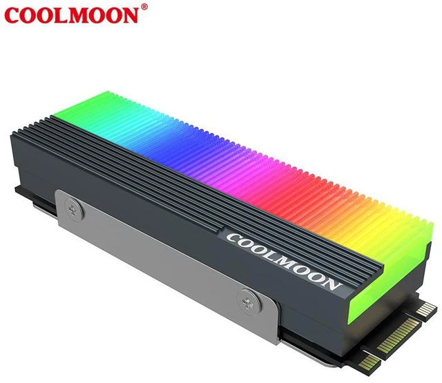 Alt view image 10 of 10 - Colorful ARGB M2 SSD Heatsink 5V 3Pin NVME NGFF M.2 2280 Solid State Drive Hard Disk Cooling Radiator Heat Sink Cooler Vest Aluminum Heat Sink with Thermal Pad