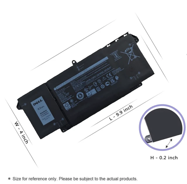 Alt view image 10 of 14 - DELL 7FMXV Laptop Battery for Dell Latitude 5320 7320 7420 7520 Latitude 5320 2-in-1, Latitude 7320 2-in-1, Latitude 7420 2-in-1 P134G001 P135G001 P138G001 0TN2GY 9JM71 4M1JN 1PP63 MHR4G 15.2V 63Wh