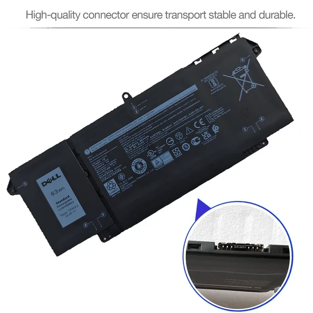 Alt view image 11 of 14 - DELL 7FMXV Laptop Battery for Dell Latitude 5320 7320 7420 7520 Latitude 5320 2-in-1, Latitude 7320 2-in-1, Latitude 7420 2-in-1 P134G001 P135G001 P138G001 0TN2GY 9JM71 4M1JN 1PP63 MHR4G 15.2V 63Wh