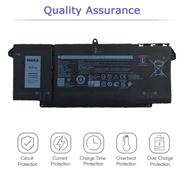 Alt view image 13 of 14 - DELL 7FMXV Laptop Battery for Dell Latitude 5320 7320 7420 7520 Latitude 5320 2-in-1, Latitude 7320 2-in-1, Latitude 7420 2-in-1 P134G001 P135G001 P138G001 0TN2GY 9JM71 4M1JN 1PP63 MHR4G 15.2V 63Wh