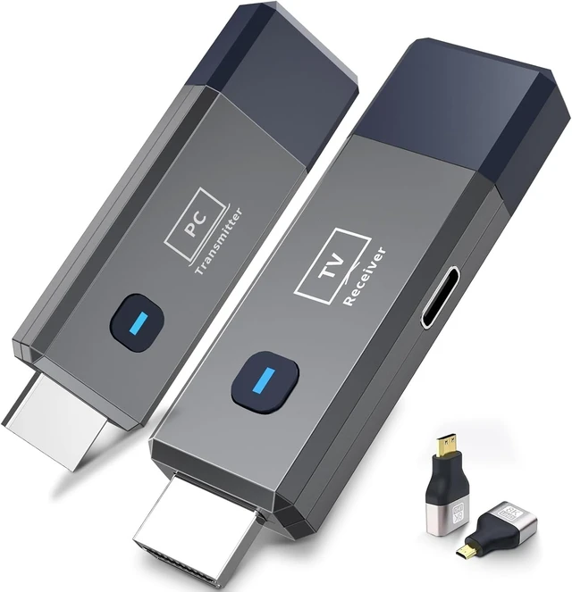 Alt view image 8 of 14 - Wireless HDMI Transmitter and Receiver 328ft/100m Extender 4K Decode Input 1080P Output Plug&Play Low-Latency Dual-Band 2.4G/5.8G for Video and Audio to Monitor from PC/Projector/TV Box