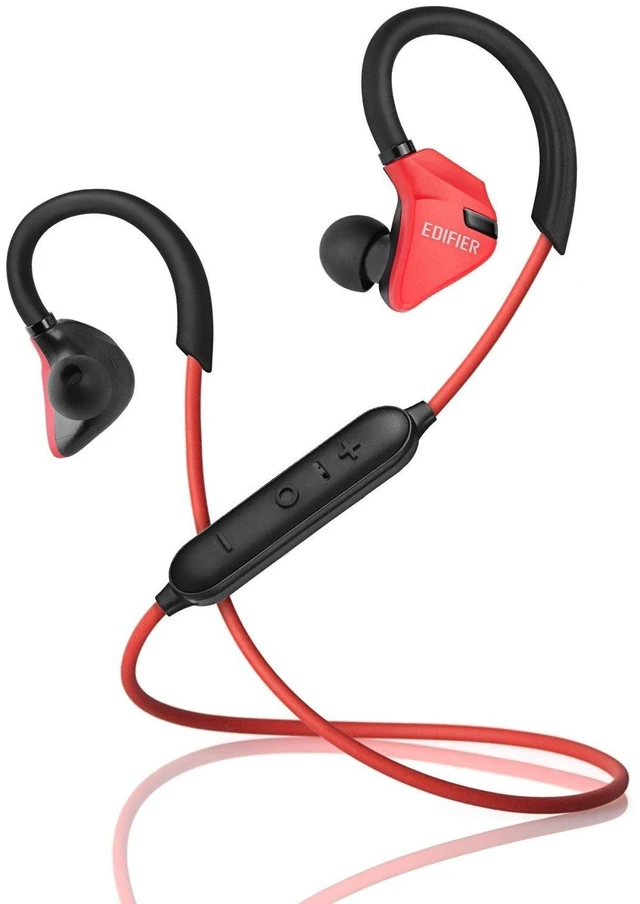 Alt view image 10 of 16 - Edifier W296BT Bluetooth v4.1 Sports Headphones In-Ear Earphones Sweat Water Resistant CVC Noise Suppression - Red