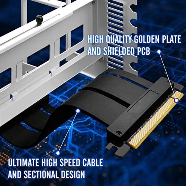 Alt view image 9 of 10 - EZDIY-FAB Vertical PCIe 4.0 GPU Mount Bracket Graphic Card Holder with 5V 3 Pin ARGB LED Module, Video Card VGA Support Kit with PCIe 4.0 X16 Gen4 17cm/6.69in Riser Cable 90 Degree Right Angle (White)