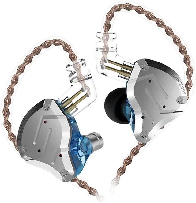 Alt view image 6 of 10 - KZ ZS10 Pro Wired Earbuds in Ear Monitor Headphone KZ IEMs in-Ear Earphone 4BA+1DD 5 Drivers Metal Earphones with Stainless Steel Faceplate, 2 Pin Detachable Cable (Blue, without Mic)