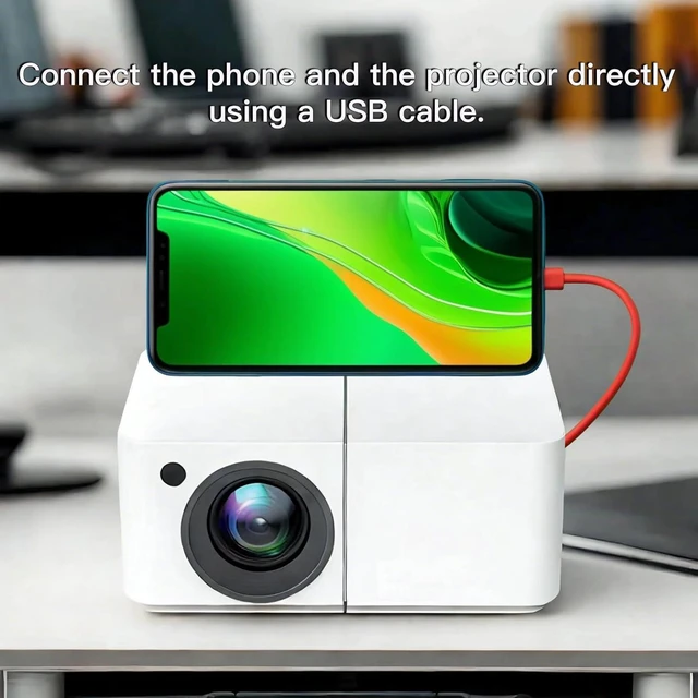 Alt view image 10 of 14 - A89 Mini Projector Native 1080P 400ANSI Portable Projector 4K Support MAX 200'' Screen 5500 ISO Lumens Movie Projector 4D Keystone For Laptop PC Smartphone