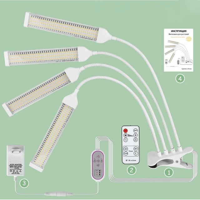 Alt view image 6 of 10 - SOEWIOU 12V LED Plant Grow Light Full Spectrum Clip-on Growing Lamp with Foldable Stand for Seedlings Succulents & Indoor Plants
