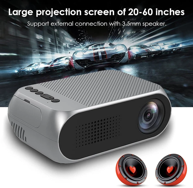 Alt view image 11 of 14 - Mini Projector,HD 1080P DLP Portable Projector with Rechargeable Battery,YG320 Battery Version Mini LCD USB Projector and 100-240V Movie Projector(US)
