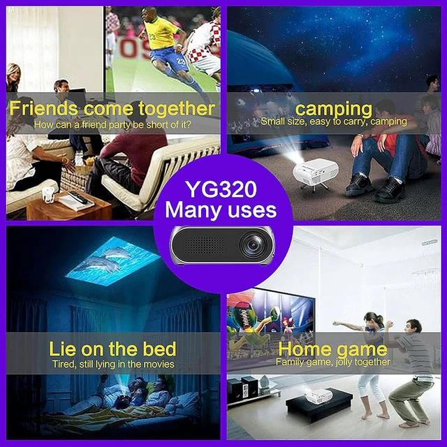 Alt view image 13 of 14 - Mini Projector,HD 1080P DLP Portable Projector with Rechargeable Battery,YG320 Battery Version Mini LCD USB Projector and 100-240V Movie Projector(US)
