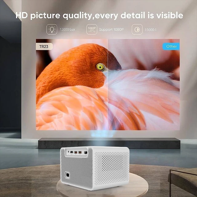 Alt view image 11 of 14 - M10 Plus 4K Portable Cube Video Projector with Electric Focus 200 ANSI Lumens Dual WiFi 6 and Speaker Android