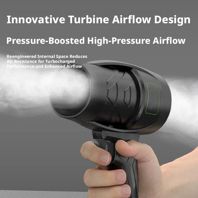Alt view image 8 of 8 - SOEWIOU 2-in-1 High-Power Blower, Handheld Violent Fan, Industrial Lithium Battery Air Blower, Dust & Leaf Blower Vacuum Cleaner