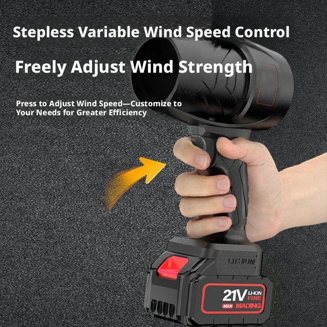 Alt view image 7 of 8 - SOEWIOU 2-in-1 High-Power Blower, Handheld Violent Fan, Industrial Lithium Battery Air Blower, Dust & Leaf Blower Vacuum Cleaner