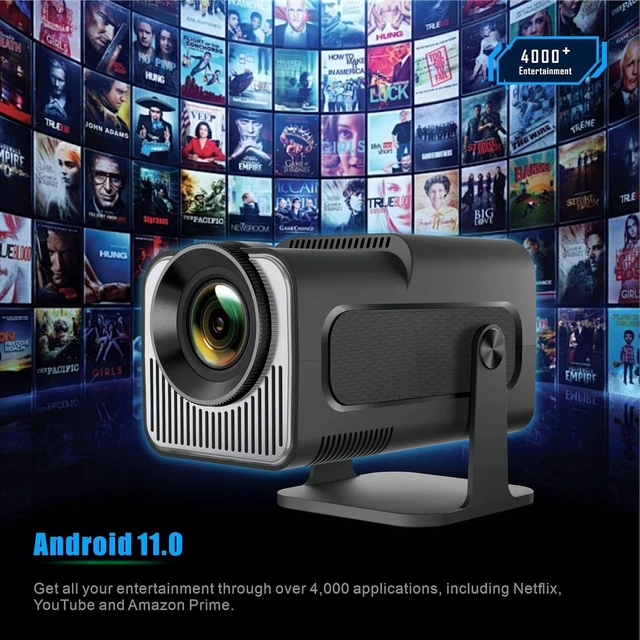Alt view image 11 of 14 - HY320 mini Android 11 Projector 4K Native 1080P Dual Wifi6 10000 Lumens BT5.0 Cinema Outdoor Portable 180° Rotable Projector
