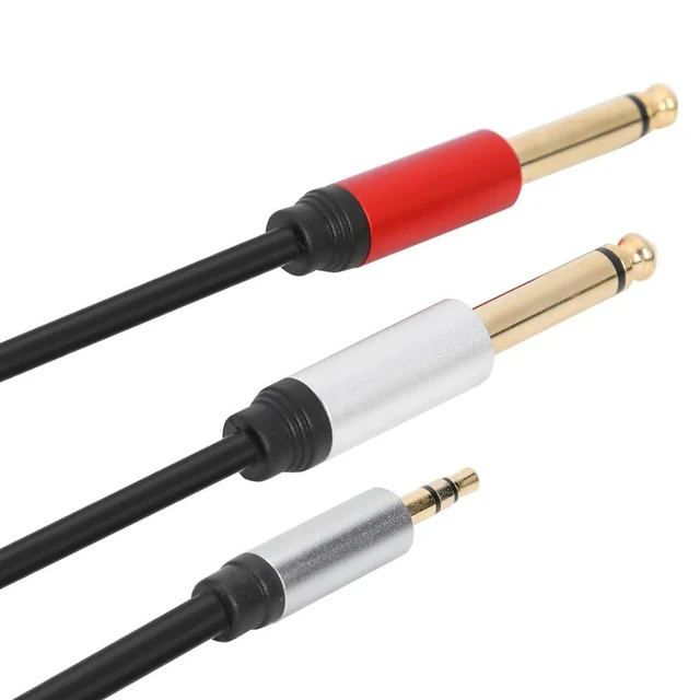 Alt view image 6 of 8 - 1.8m 3.5mm To Double 6.35mm TRS Cable Aluminum Housing 3.5mm TRS To 6.35mm TS Adapter Audio Stereo Cable for Home Stereo System