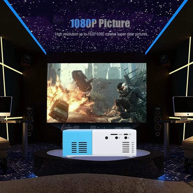 Alt view image 9 of 14 - Mini Projector, 1080P Full HD LED Video Projector, Hologram Projector, Indoor/Outdoor Portable Projector, Ideal for Home/Camping/Travel/Party
