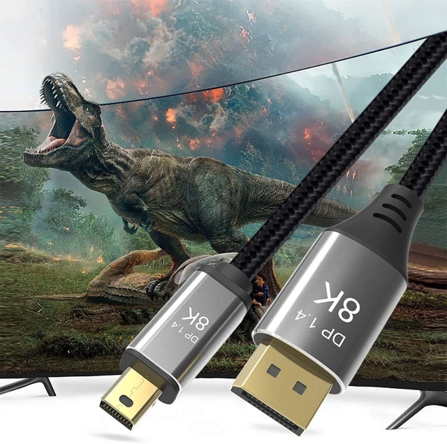 Alt view image 9 of 14 - CABLEDECONN 1M 3.3FT Mini DP to DisplayPort 8K Cable 8K(7680x4320)@60Hz 4K@144Hz DisplayPort 1.4 Bi-Directional Transmission DisplayPort to Mini DisplayPort 8K Cable