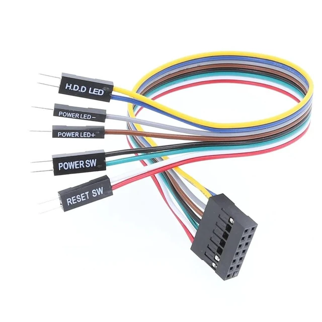 Alt view image 11 of 12 - motherboard line power switch Dupont adapter cable 8Pin for ATX motherboard PC host shell front panel 20cm