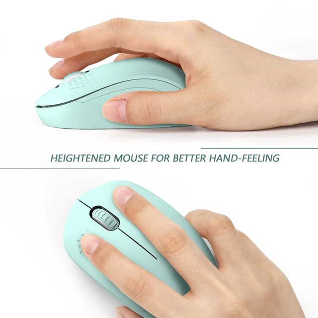 Alt view image 12 of 14 - Wireless Mouse for Laptop, 2.4G Noiseless Mouse with USB Receiver - Optical Tracking Portable Computer Mice for Chromebook, PC, Tablet, Windows System, 24 Months Battery Life - Mint Green
