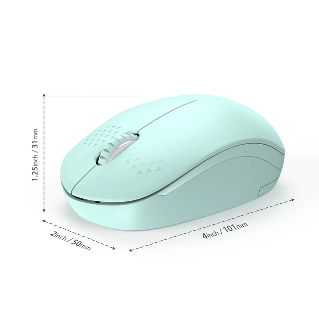 Alt view image 13 of 14 - Wireless Mouse for Laptop, 2.4G Noiseless Mouse with USB Receiver - Optical Tracking Portable Computer Mice for Chromebook, PC, Tablet, Windows System, 24 Months Battery Life - Mint Green