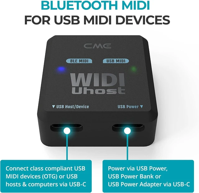 Alt view image 10 of 14 - CME WIDI Uhost + USB-B OTG cable pack - Bluetooth USB MIDI Interface + USB host
