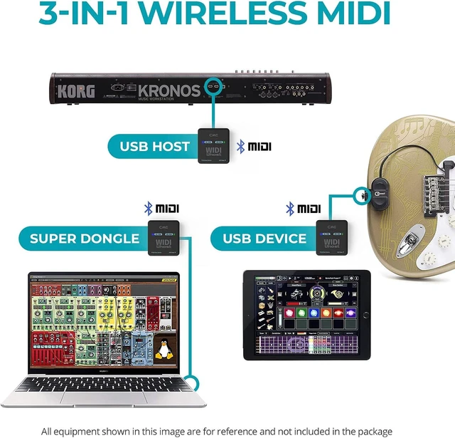 Alt view image 14 of 14 - CME WIDI Uhost + USB-B OTG cable pack - Bluetooth USB MIDI Interface + USB host