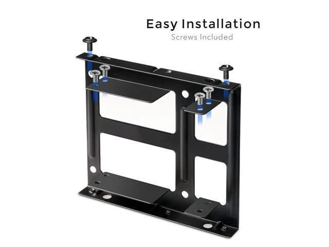 Alt view image 6 of 10 - Tiss 2X25TO35MAKIT Metal Dual 2.5" to 3.5" Hard Drive Bay Mounting Bracket w/ SATA Data Cable and Power Adatepr Cable- 2 X 2.5" to 3.5" HDD / SSD Mounting Bracket Kit - Black