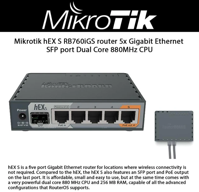 Alt view image 8 of 10 - mikrotik hex s gigabit ethernet router with sfp port rb760igs