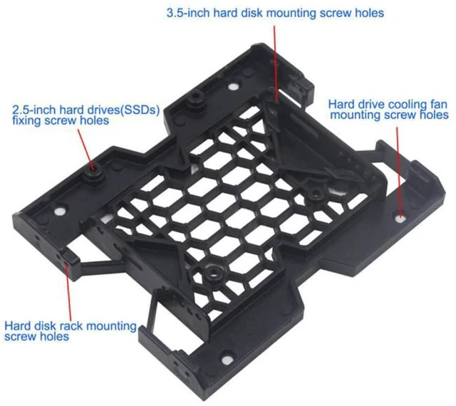 Alt view image 11 of 12 - Pasow 2.5 or 3.5 to 5.25 SSD HDD Mounting Bracket Internal Hard Disk Drive Bays Holder Adapter for PC