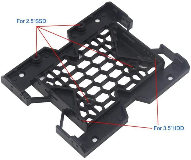Alt view image 12 of 12 - Pasow 2.5 or 3.5 to 5.25 SSD HDD Mounting Bracket Internal Hard Disk Drive Bays Holder Adapter for PC