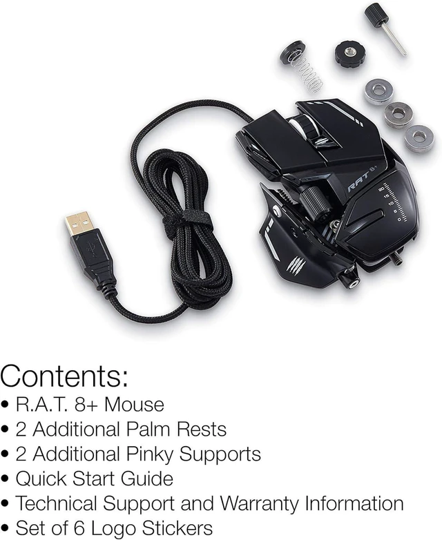 Alt view image 9 of 12 - Mad Catz R.A.T. 8+ Fully Adjustable Gaming Mouse - 16000DPI -11 programmable buttons