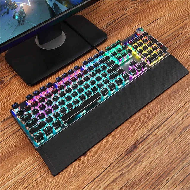 Alt view image 11 of 12 - AULA F2088 Mechanical Gaming Keyboard Anti-ghosting 104 Wired Mixed Backlit Keyborad for Game Laptop PC