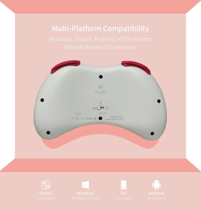 Alt view image 10 of 14 - GuliKit Elves 2 Pro Wireless Gaming Controller for Switch/Switch 2,Windows,iOS & Android, Hall Effect Joysticks,1000Hz Polling Rate,Magnetic Vibrator for HD,Super Haptic, Rotary Rumble,Protective Case