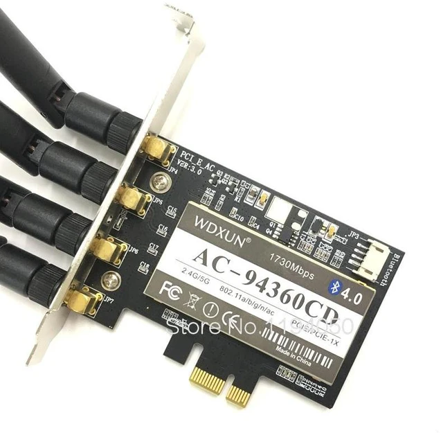 Alt view image 5 of 6 - Broadcom BCM94360CD 1300Mbps Dual Band 2.4G/5G 802.11AC Desktop PCI-E Wireless Card PC Wifi Adapter Bluetooth 4.0