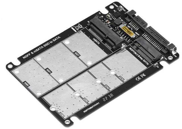 Alt view image 4 of 6 - 2 in 1 Combo M.2 NGFF MSATA SSD To SATA 3.0 Adapter Converter Card Adapter Converter Case Enclosure for Desktop Laptop