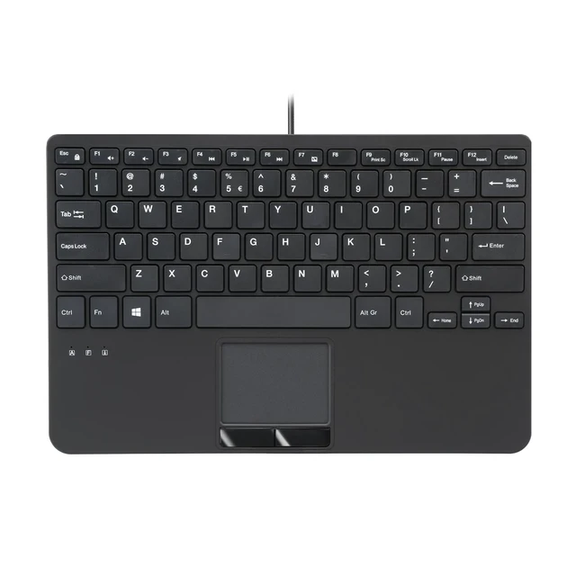 Alt view image 8 of 14 - Perixx PERIBOARD-525 US, Wired Mini USB Keyboard with Touchpad - X Type Scissor Keys - 11.18x7.17x1.1 Inches - Build-in 2 USB Hubs - US English