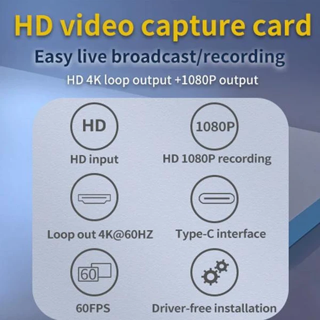 Alt view image 12 of 14 - Acasis 4K 30Hz HDMI Loopout HD Video Capture Card for Live Streaming