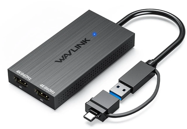 Alt view image 5 of 8 - WAVLINK USB 3.0 or USB C to Dual HDMI Splitter Extended Display for Dual Monitor, Displaylink Adapter Dual HDMI 4K 60Hz for Apple Mac M1/M2/M3 or Windows 10/11, USB A/C to HDMI 4K Output