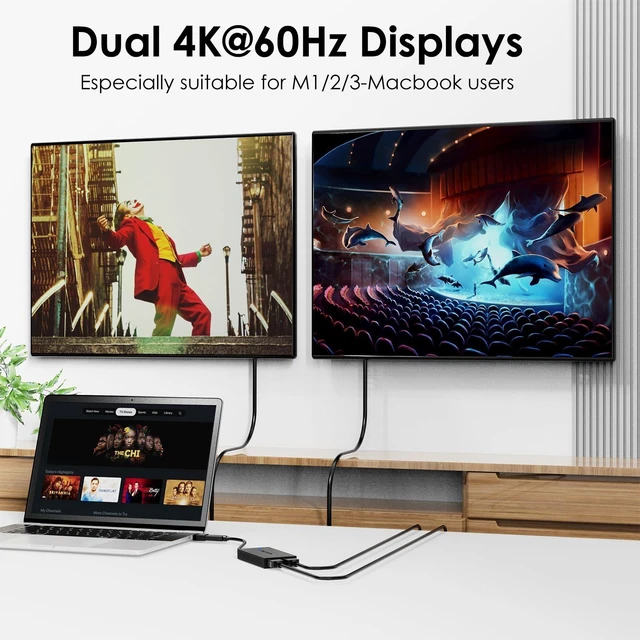 Alt view image 6 of 8 - WAVLINK USB 3.0 or USB C to Dual HDMI Splitter Extended Display for Dual Monitor, Displaylink Adapter Dual HDMI 4K 60Hz for Apple Mac M1/M2/M3 or Windows 10/11, USB A/C to HDMI 4K Output