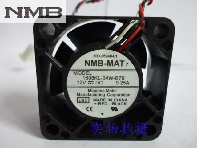 Alt view image 2 of 2 - For NMB 1608KL-04W-B79 LB2 DC 12V 0.25A Server Cooling Fan Server Square Fan 3-wire 40x40x20mm